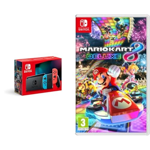 Nintendo Switch (Neon Red/Neon blue) & Mario Kart 8 Deluxe